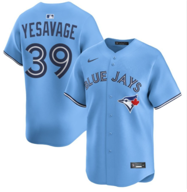Men Toronto Blue Jays #39 Trey Yesavage light blue Nike White Home Limited Jersey